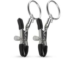 Easytoys Spenelių spaustukai su jungties žiedu sex bdsm