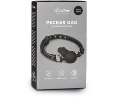 EasyToys Silicone System Ball Gag Adjustable 60 cm Juodas 9.5 cm Insertable