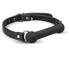 EasyToys Silicone Bit Gag - Adjustable Comfort Model, Juodas