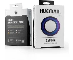 Easytoys Hueman Saturn Vibrating Silicone Ring Intimate System - Rechargeable, Juodas
