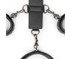 Easytoys Ouch! Adjustable Faux Leather Neck &amp; Wrist Bondage Set, Juodas