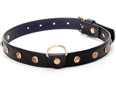 Fetish B Series Bdsm bondage dominantinė apykaklė 2cm odinė auksinė