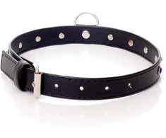 Fetish B Series Bdsm bondage dominantinė apykaklė 2cm odinė tamsiai mėlyna