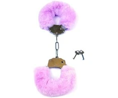 Fetish B Series Metaliniai antrankiai su kailiu bdsm violetinė