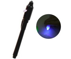 Bez Marki UV LED rašiklis su nematomais užrašais, juodos spalvos