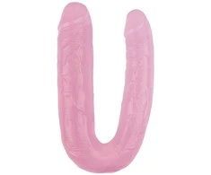 Hi Rubber Labas Rubber Bent rožinė vingiuota dildo lesbietiška seksas 22,5 cm