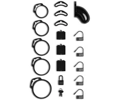 XR Brands Lockdown Secure Anatomic Cage Small with Multi-Size Rings