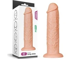 Lovetoy Long galingas dildo su siurbtuku ir venomis 28 cm