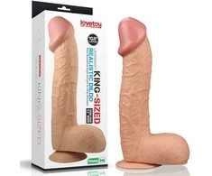 „Lovetoy“ didelis, gyslotas, kūno spalvos penis su siurbtuku 28,5 cm