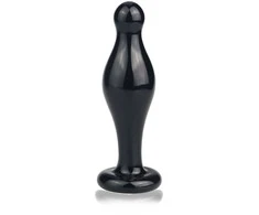 Lovetoy Anal plug stiklinis juoda kompaktiškas sekso orgazmas