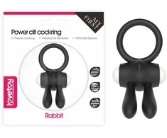LOVETOY Power Clit Cockring Bunny Juodas
