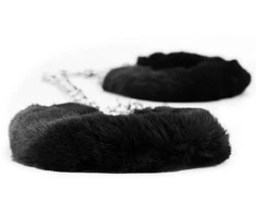 Lovetoy Fluffy juoda BDSM rankų ir kojų antrankiai