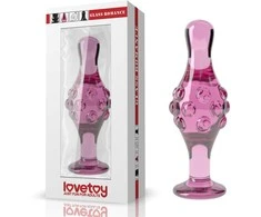 Lovetoy Rožinė korek analny stiklinis stylowy su wypustkami