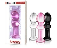 Lovetoy Rožinė stiklinis analinis kištukas su aptakia galvute 11,5 cm