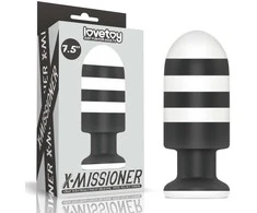Lovetoy ANALINIS KAIŠTUKAS JUODA-BALTA SILIKONINIS ANALINIS KAIŠTUKAS 19,5 CM