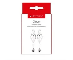 Me You Us Clover Spenelių spaustukas Sidabras