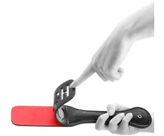 Ouch By Shots OUCH Bonded Leather Paddle - Stitched Impact Tool, Juodas