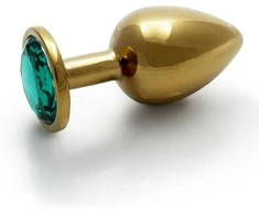 Ouch By Shots Ouch! Auksinė METALOWY KOREK ANALNY PLUG Z DIAMENTEM 7 CM WODOODPORNY