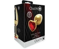 Ouch By Shots Ouch! Auksinė PLUG ZATYCZKA ANALNA KOREK METALOWY Z DIAMENTEM 9,3 CM