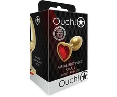 Ouch By Shots Ouch! Auksinė PLUG ZATYCZKA ANALNA KOREK METALOWY Z DIAMENTEM 7 CM