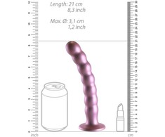 Ouch By Shots Mėlyna Ouch! Premium Beaded Silicone Model 20.5cm With Suction Cup, Metallic Mėlyna