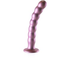 Ouch By Shots Mėlyna Ouch! Premium Beaded Silicone Model 20.5cm With Suction Cup, Metallic Mėlyna
