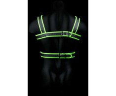 Ouch By Shots Ouch! Body Armor Glow-in-the-Dark Harness L/XL Adjustable Neon Žalias