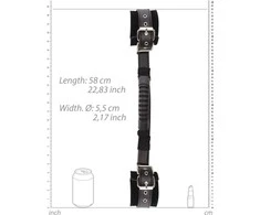 Ouch By Shots Ouch! Adjustable Bonded Leather Handcuffs with Ergonomic Handle