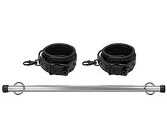 Ouch By Shots OUCH! Metal Spreader Bar with Adjustable Neoprene Ankle Cuffs 40.3cm