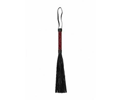 Ouch By Shots OUCH! Burgundy Faux Leather Impact Whip 38.5cm with Secure Handle
