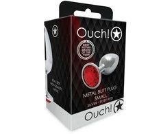 Ouch By Shots Ouch! Aluminum Intimate Plug Small - Sidabrinis, Round Gem Base