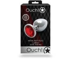 Ouch By Shots Ouch! METALOWY KOREK ANALNY PLUG Z DIAMENTEM 9,3 CM WODOODPORNY