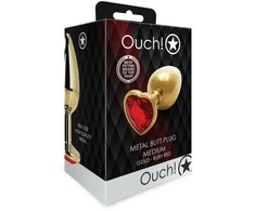 Ouch By Shots Ouch! Heart Gem Metal Plug Medium - Jewel Base, Smooth Aluminum