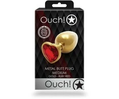 Ouch By Shots Ouch! PLUG Auksinė ZATYCZKA ANALNA KOREK METALOWY Z DIAMENTEM 8 CM