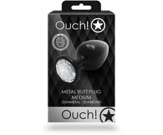 Ouch By Shots Ouch! Round Gem Aliuminio Plug Medium - Elegant Metal Design &amp; Jewel Base