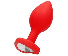 Ouch By Shots Sinner Gear Diamond Heart Silicone Plug Regular - Flexible Neck, Jewel Base