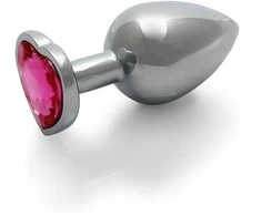 Ouch By Shots Ouch! SREBRNA ZATYCZKA PLUG ANALNY KOREK METALOWY Z DIAMENTEM 9,3 CM