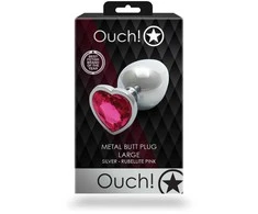 Ouch By Shots Ouch! SREBRNA ZATYCZKA PLUG ANALNY KOREK METALOWY Z DIAMENTEM 9,3 CM