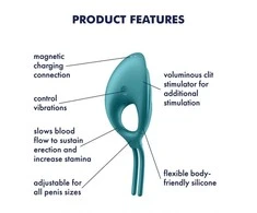 Vibruojantis žiedas Satisfyer Swordsman (žalias)