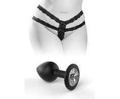 HookUp Panties Secret Gem XL-XXL Lace Intimate Set with Decorative Plug