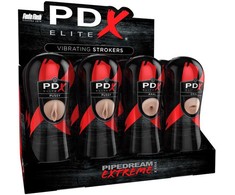 PDX ELITE PIPEDREAM EXTREME ELITE VIBRATING STROKER EKRANAS - 12 VNT. ŠVIESOS