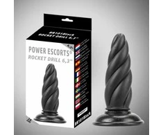 Power Escorts Analinis kištukas siurbtukas didelė stora spiralė 16cm