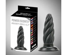 Power Escorts Analinis kištukas siurbtukas didelė stora spiralė 16cm