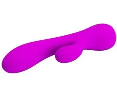 Pretty Love Įkraunamas vibratorius su masažuokliu 17cm 12 USB režimų