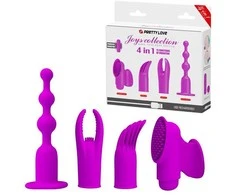 Pretty Love Erotic priedai komlektas 4 masažuoklio priedai