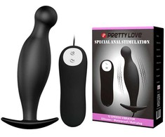 Pretty Love Silicone Intimate Plug 12-Mode Juodas Remote-Controlled