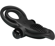 Pretty Love BI-210203 Dual Motor Silicone Intimate Ring Juodas 10 Modes