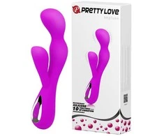 „Pretty Love“ vibratorius su klitorio masažuokliu, 19 cm, 10 režimų