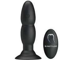 Vibruojantis analinis kaištis „Pretty Love“ su siurbtuku, 14 cm