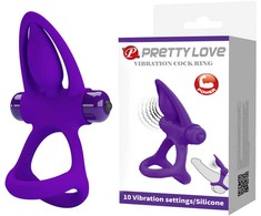 Pretty Love Male Pretty Love Vibrating Partner Ring 10 Modes Violet Silicone
